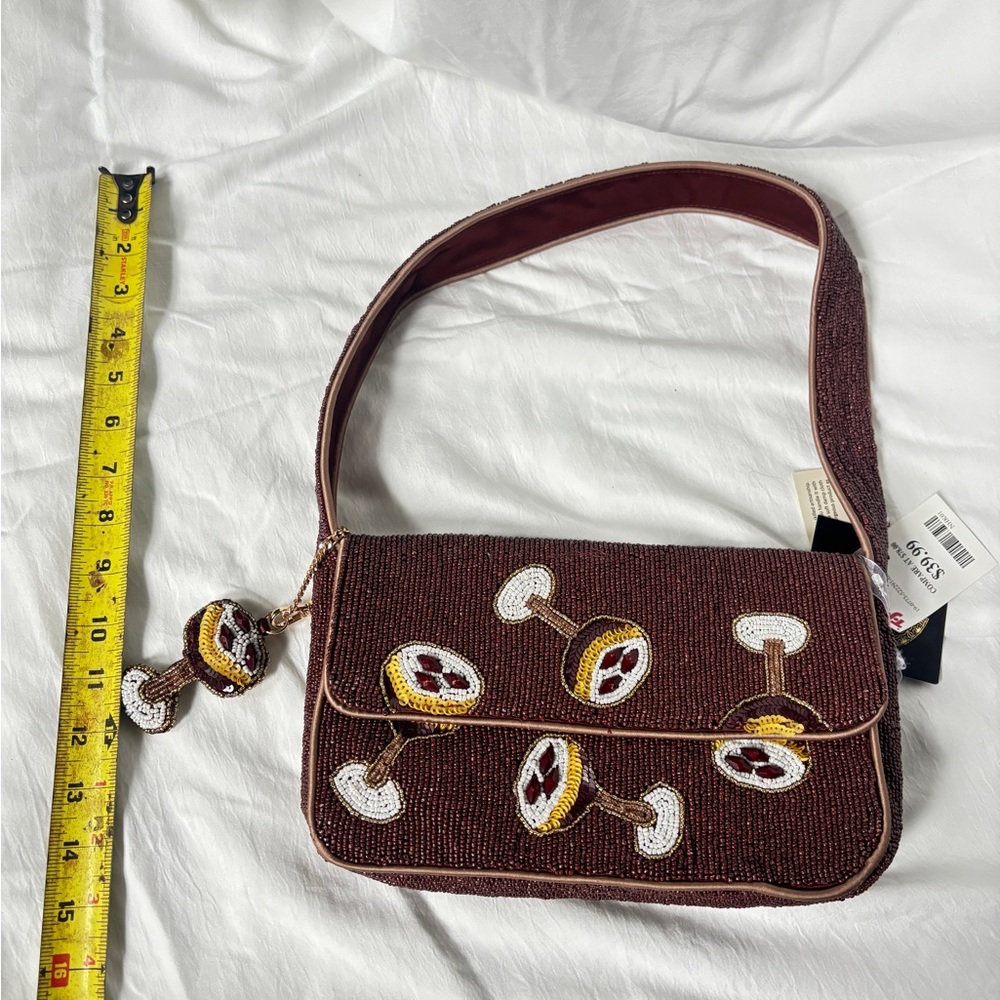 T.J.Maxx Brown Beaded Shoulder Bag - Picture 3 of 6